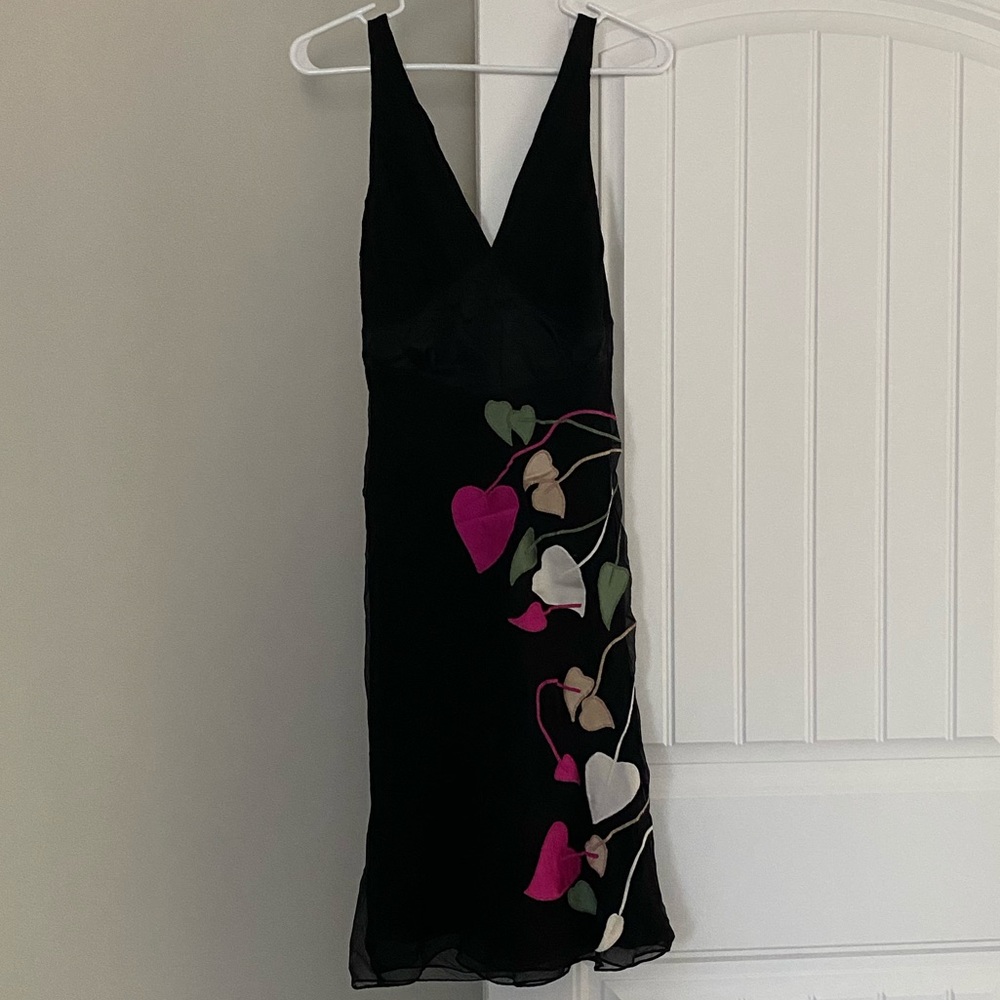 Black empire waisted midi-dress